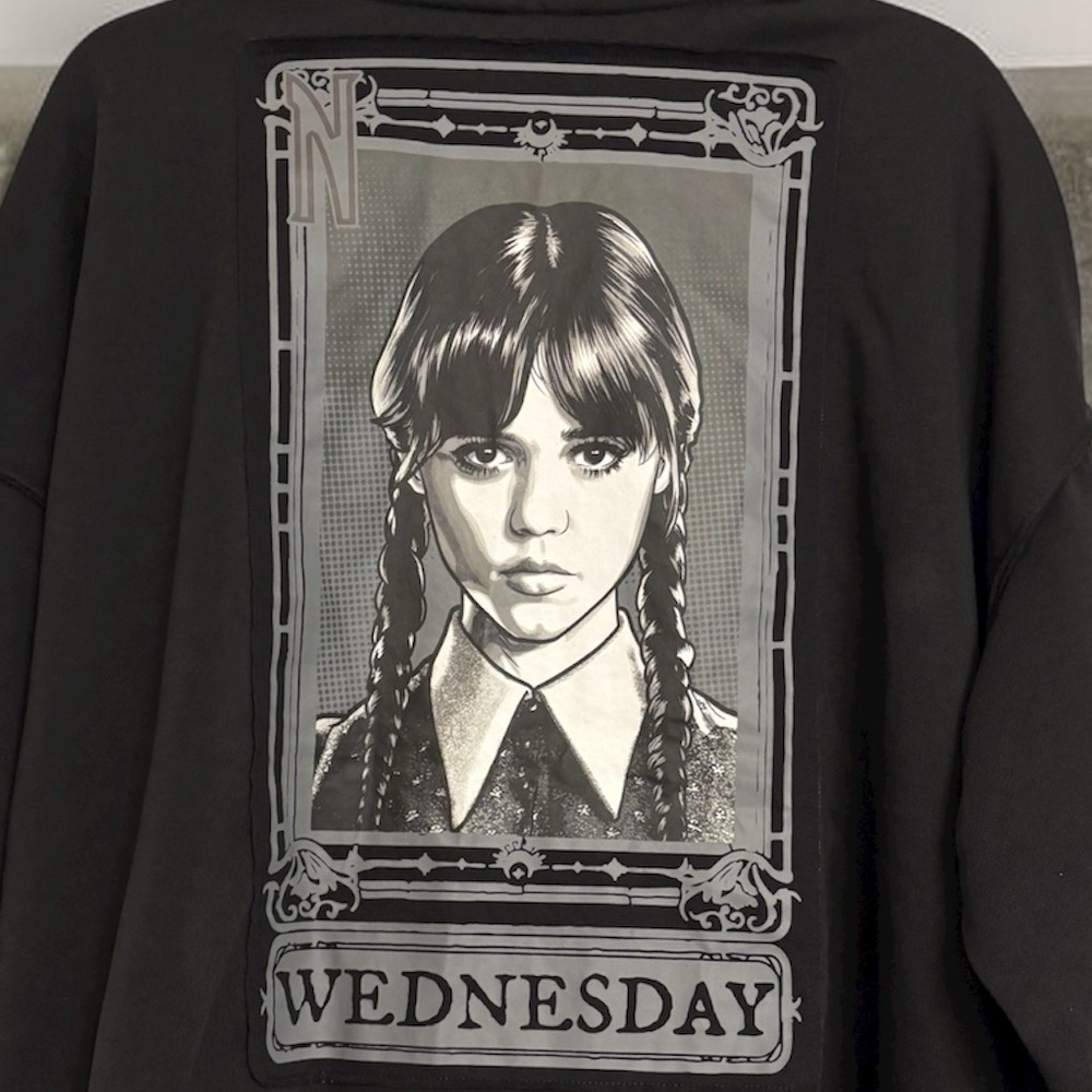 Wednesday Addams Split Window Oversized Hoodie NWT - image 5